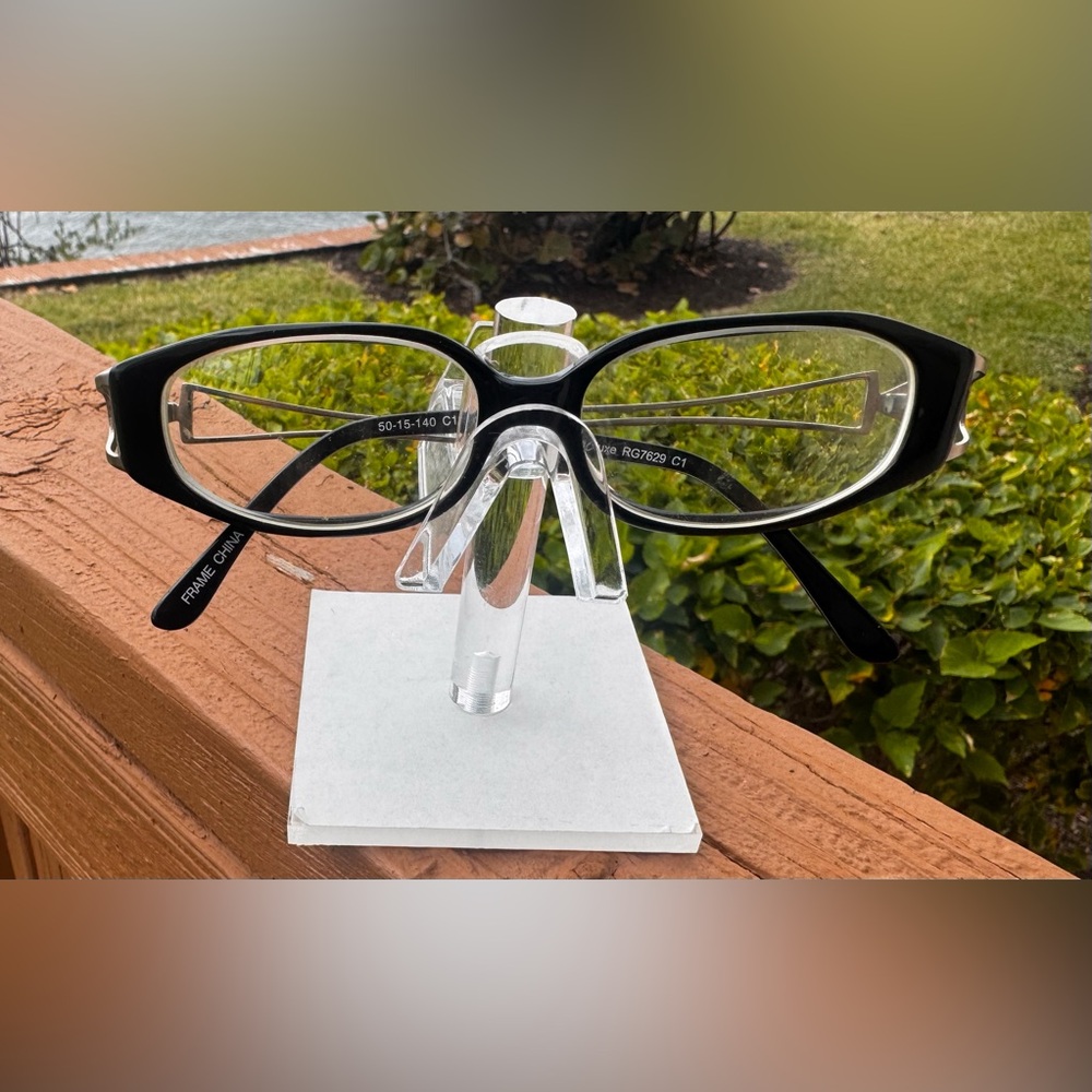 Optiluxe RG 7629 C1 Eyeglass Frames Only Adult Full Frame 50-15-140 Black/Silver